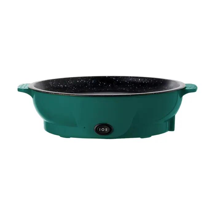 Plaque chauffante électrique 110V cuiseur barbecue gril dessus plat antiadhésive poignées fraîches plateau de cuisson poêle eléctrique pour soirées entre amis et rassemblements familiaux