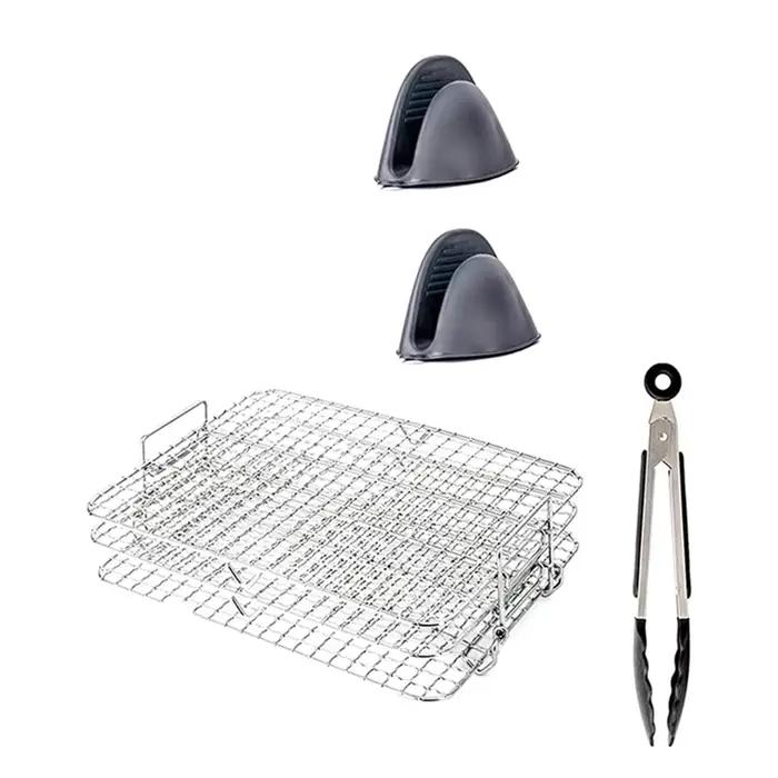 Friteuse à air T1 pour Ninja Foodi Grill XL conception tri-couches acier inoxydable compatible lave-vaisselle pour faire des plats sains et savoureux occasions familiales et amicales