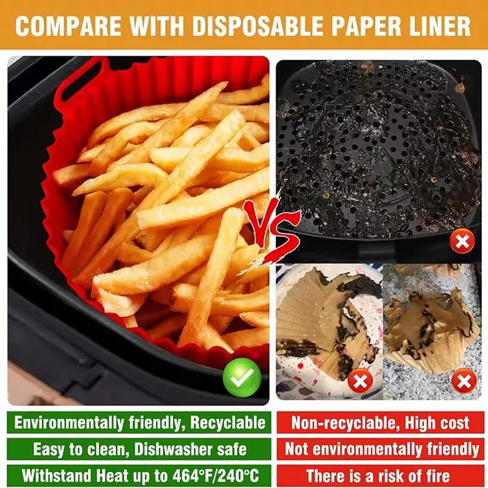 Plateau de cuisson circulaire pliable en Silicone pour friteuse à Air