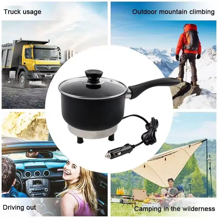 Mini Cuiseur Electrique Portable Voiture Camion Acier Inoxydable Multi Programmes Cuisine Sur Route Occasions Speciales