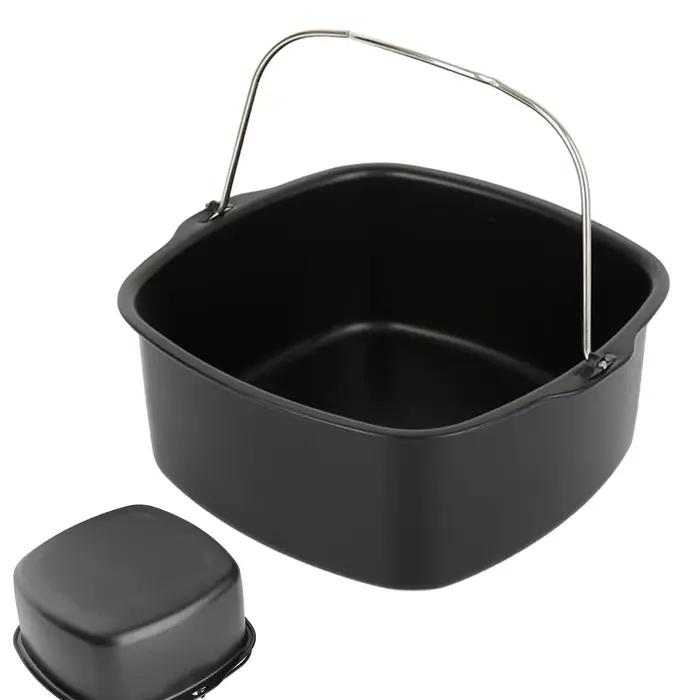 Friteuse à Air avec moules à gâteaux 7 et 8 pouces pour brownies, casatas et pizzas, antiadhésive, résistante à la chaleur, idéale pour la maison, le dortoir ou l'appartement, à offrir pour les fêtes et occasions spéciales