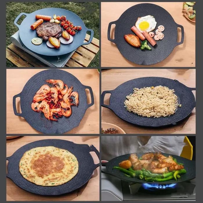 Poêle à barbecue coréenne avec revêtement en pierre médicale