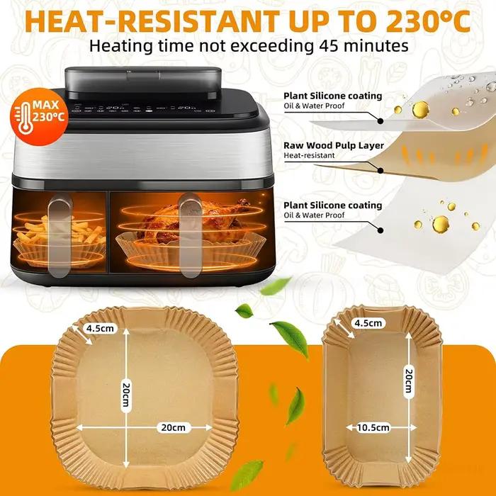 Papier sulfurisé pour friteuse à air Philips Dual Basket séries 3000/5000 6L/3L