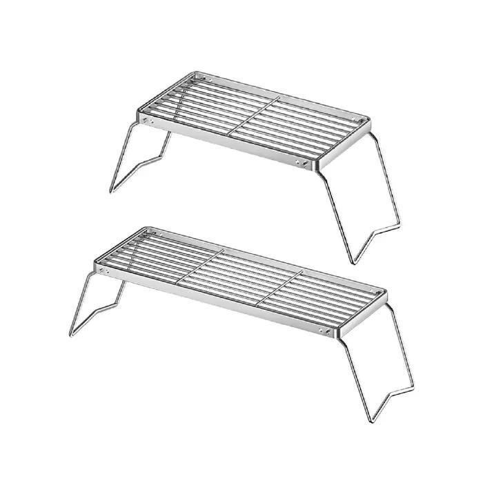Grille de feu de camp pliante compacte légère multi-usage pliable