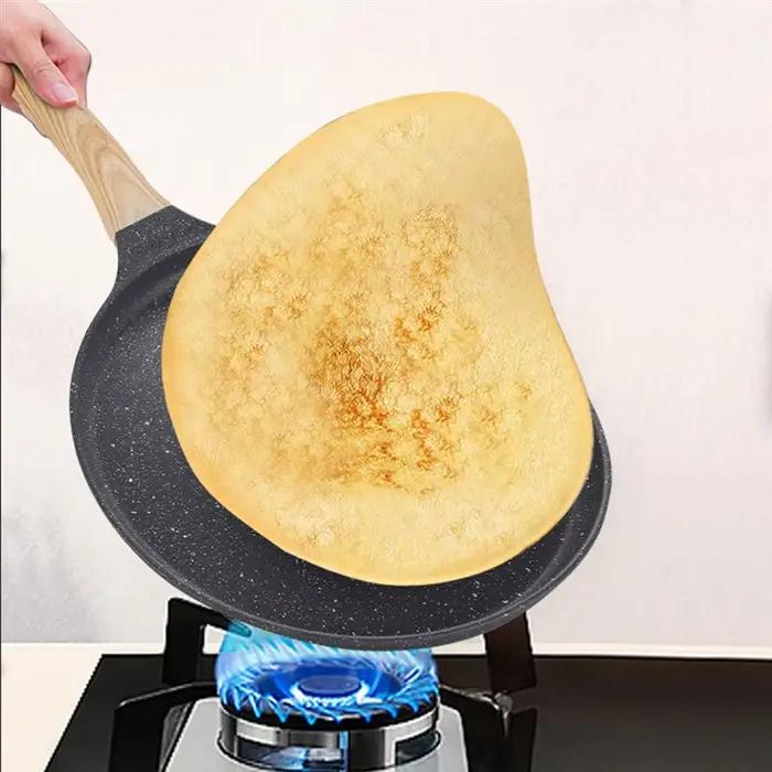 Poêle à crêpes antiadhésive M12K, poêle à crêpes pour la cuisson, poêle plate pour tortillas, omelet