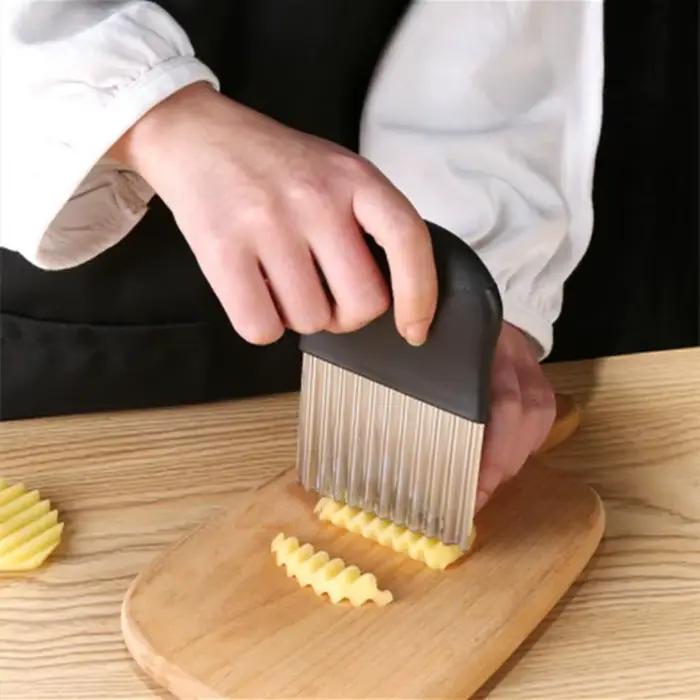 Trancheuse de pommes de terre en acier inoxydable, pâte, légumes, fruits, froissé, couteau ondulé, c
