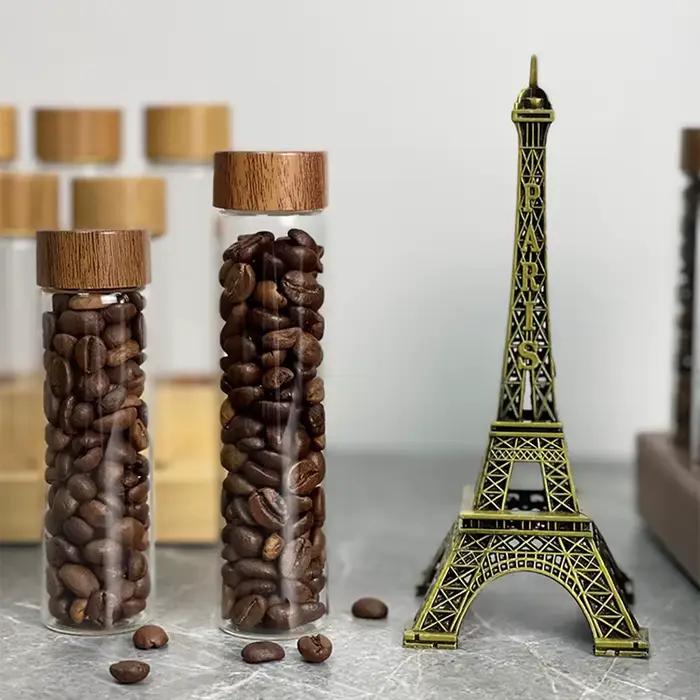 Conteneur de stockage de grains de café, présentoir de tubes, bouteille de thé en verre, doseur uniq