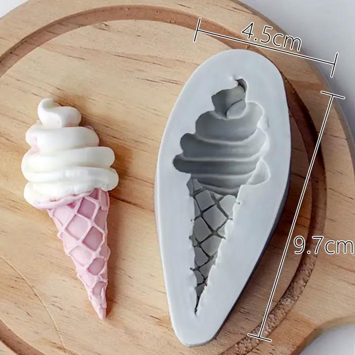 Cône de crème glacée, fondant au chocolat, moule en silicone, gâteau d'anniversaire pour bébé, ornem