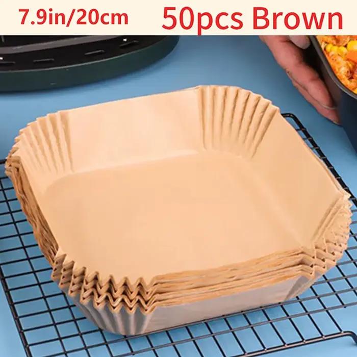 Doublures jetables en papier parchemin pour friteuse à Air, 20/24CM, tampons de papier de cuisson an