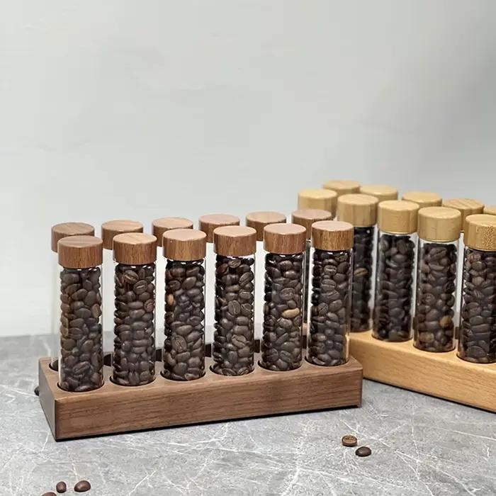 Conteneur de stockage de grains de café, présentoir de tubes, bouteille de thé en verre, doseur uniq