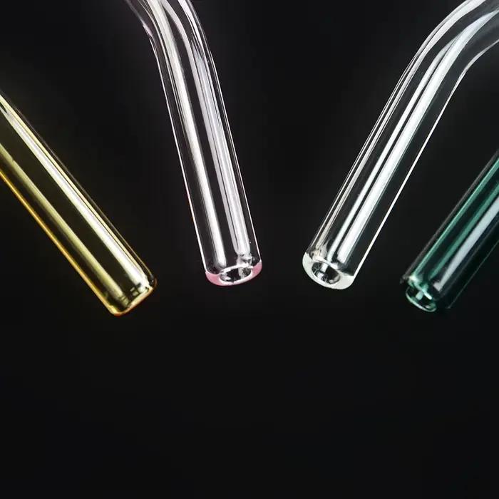 Ensemble de pailles en verre réutilisables colorées pour jus/boisson/smoothie/shampooing, lavables a