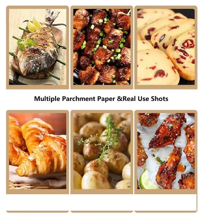 Feuilles de cuisson en papier parchemin, parchemin de cuisson antiadhésif prédécoupé, pour la cuisso