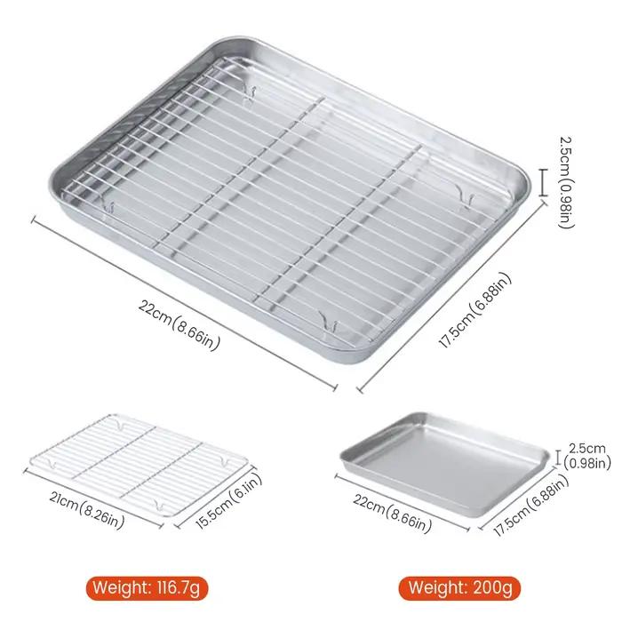 Plateau de cuisson en acier inoxydable avec support métallique, cuisson de gâteaux, barbecue, plaque