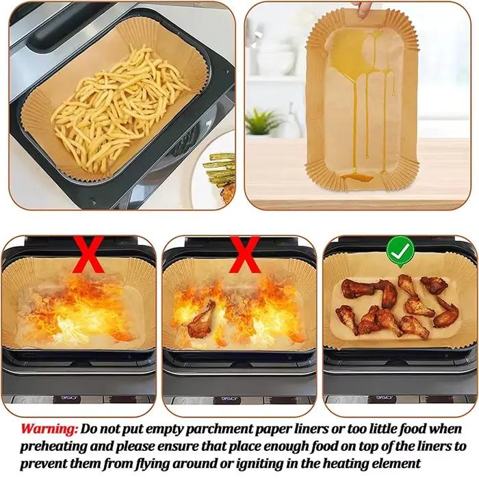 Papier jetable pour friteuse à Air, antiadhésif, tapis de cuisson pour friteuse à air, résistant à l