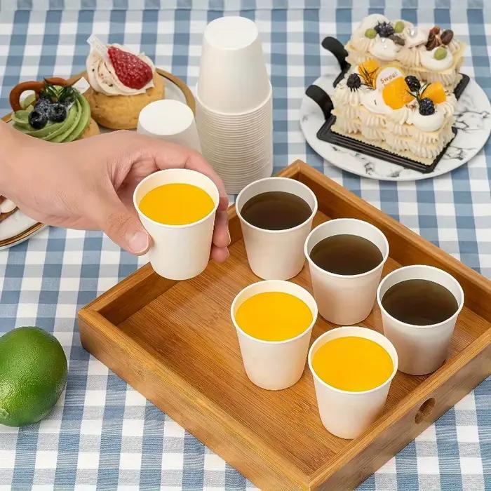 Petite tasse en papier jetable, 50/100 pièces, tasse de dégustation, parfaite pour le café, les bonb