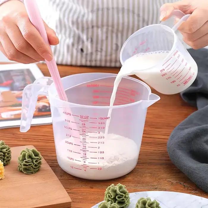 Tasses et cuillères doseuses en silicone 250/500/1000 ml, pichet en plastique, balance de cuisine nu