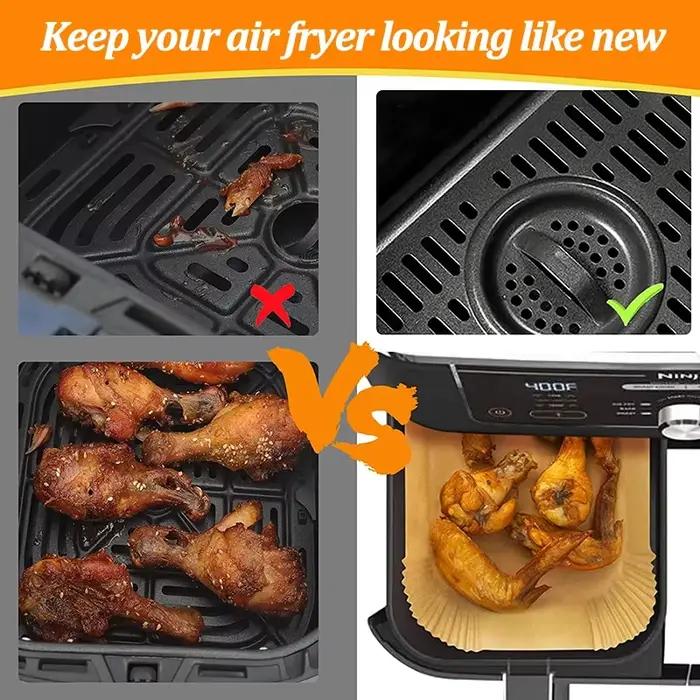 Papier jetable pour friteuse à Air, antiadhésif, tapis de cuisson pour friteuse à air, résistant à l