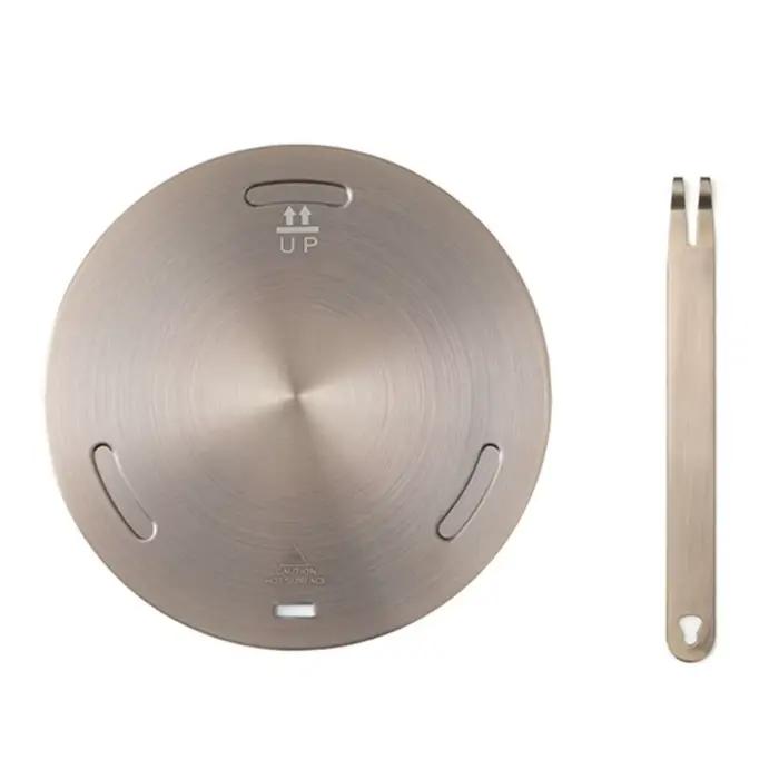 Plaque de Conduction Thermique pour Cuisinière à Induction 16/20/24/28cm en Acier Inoxydable avec Po