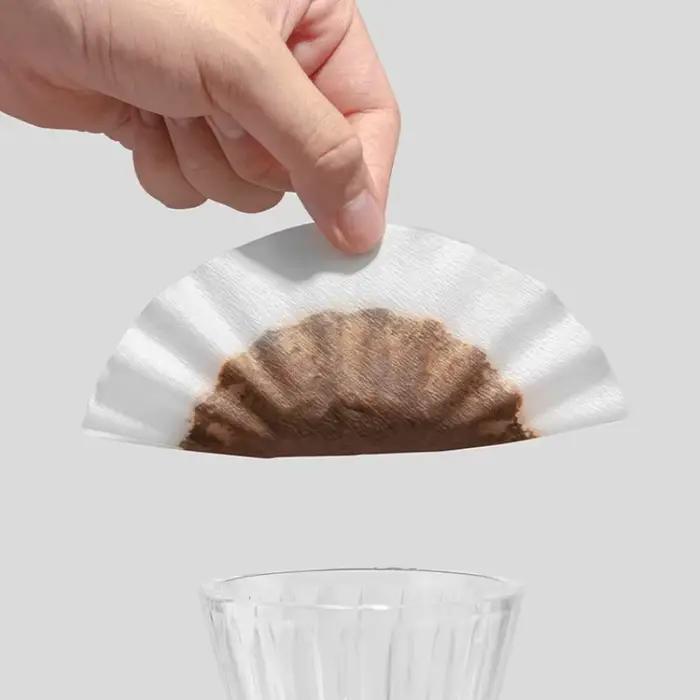 50 pièces papier Kraft café filtre tasses bol forme Origami infusé à la main goutte à goutte ondulé