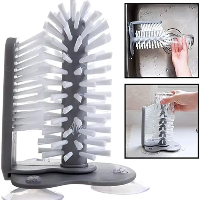 Brosse de nettoyage de bouteille d'eau d'évier, brosse de tasse en verre, nettoyeur de gobelets, for