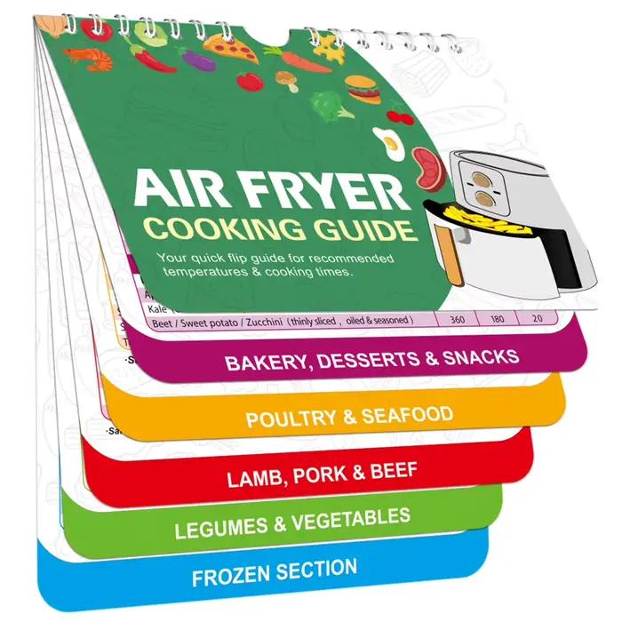 Feuille de triche magnétique pour friteuse à air, livre de cuisine, calendrier, nourriture, pro, rec