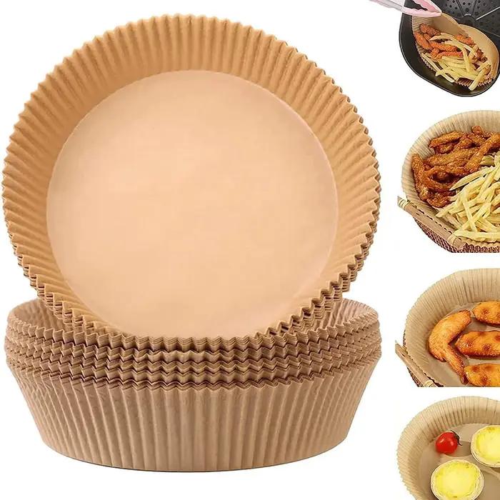 Papiers de cuisson jetables pour friteuse à air - 100 pièces, papier sulfurisé antiadhésif et résist