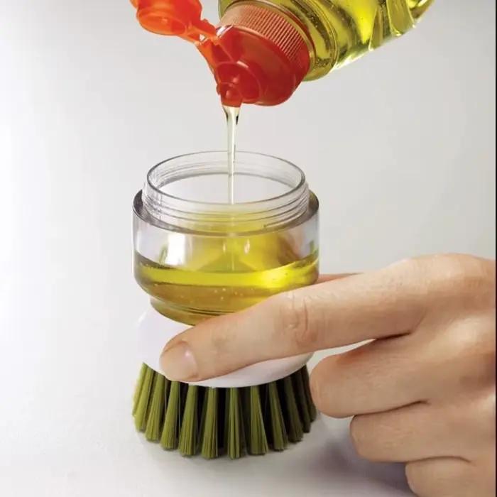 Brosse à vaisselle avec distributeur de savon, multi-usage, brosse à récurer pour la cuisine domesti
