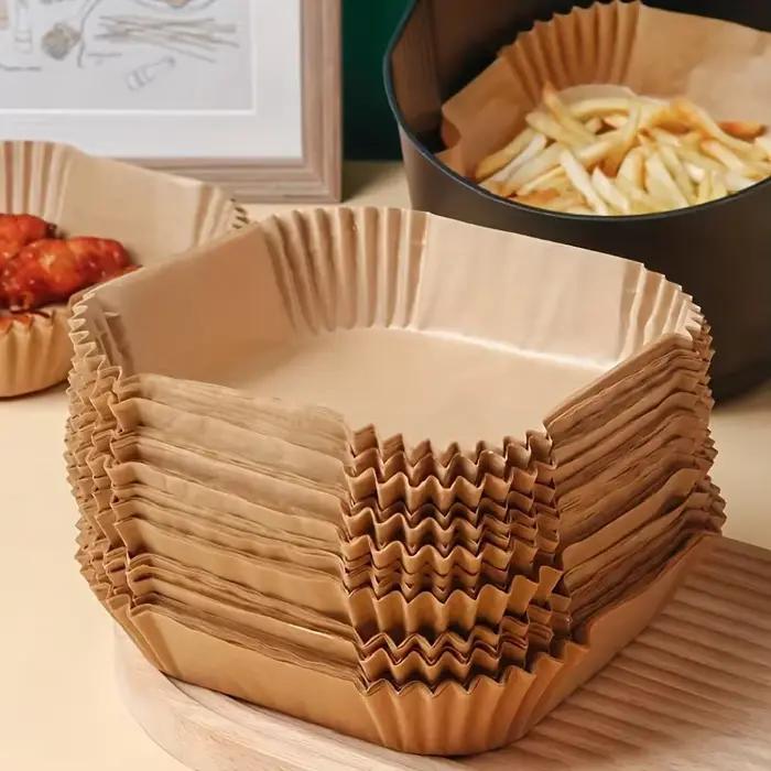 50 paquets de papier antiadhésif pour friteuse à air, four à micro-ondes et cuisson au four, facile
