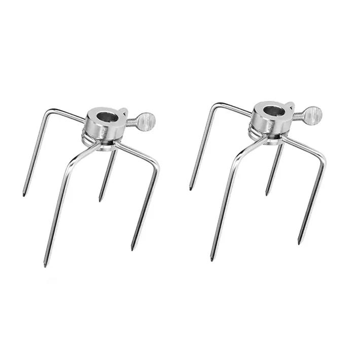 Brochette rotative pour four, rôtissoire, fourchette de gril en acier inoxydable, tige de barbecue,