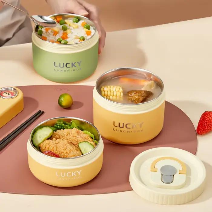WORTHBUY Boîte à lunch thermique scellée portable pour enfants, empilable, micro-ondes, boîte à bent