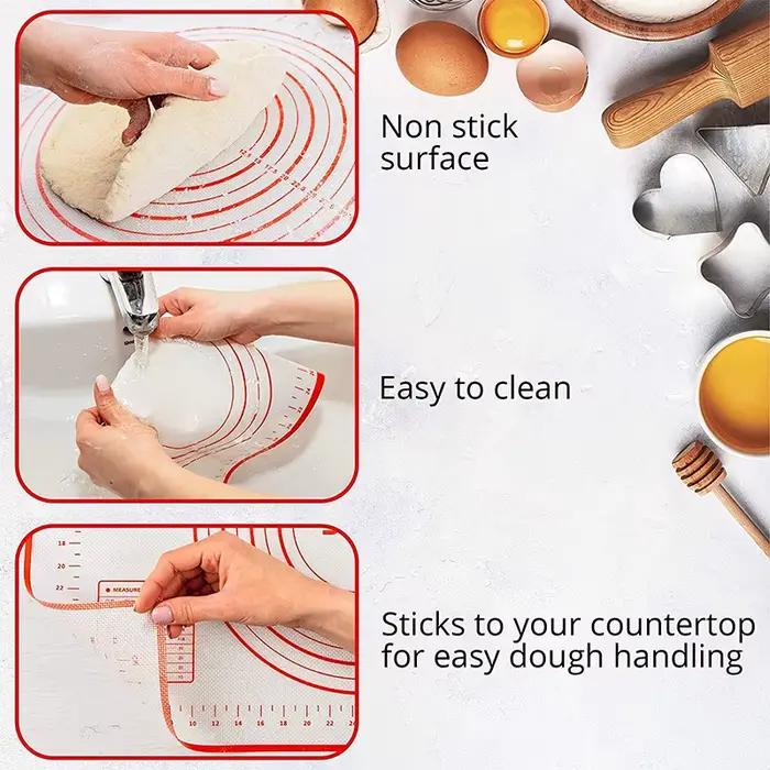 Grand tapis de cuisson en Silicone 80/70/60cm, pour pâtisserie, pétrissage, tapis de cuisine, crêpes