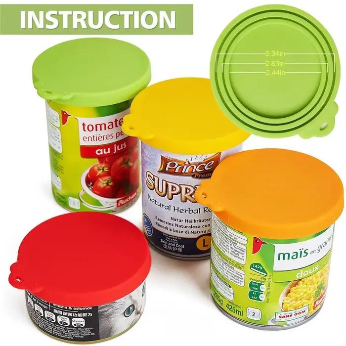 Couvercle en conserve de Silicone 3 en 1, couvercle en étain alimentaire réutilisable, garde la frai