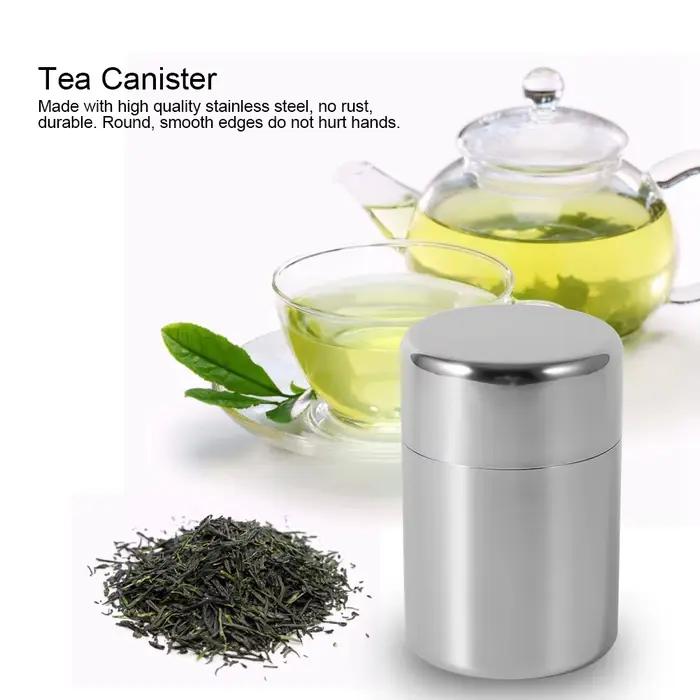 Boîtes à thé en acier inoxydable, plusieurs récipients de cuisine à domicile pour le thé, le café, l