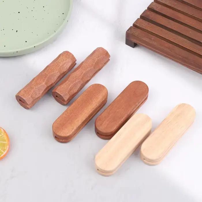 Ensemble de 2 poêles à griller avec poignée Sapele isolée anti-brûlure pour le saut et la préparation de la sauce