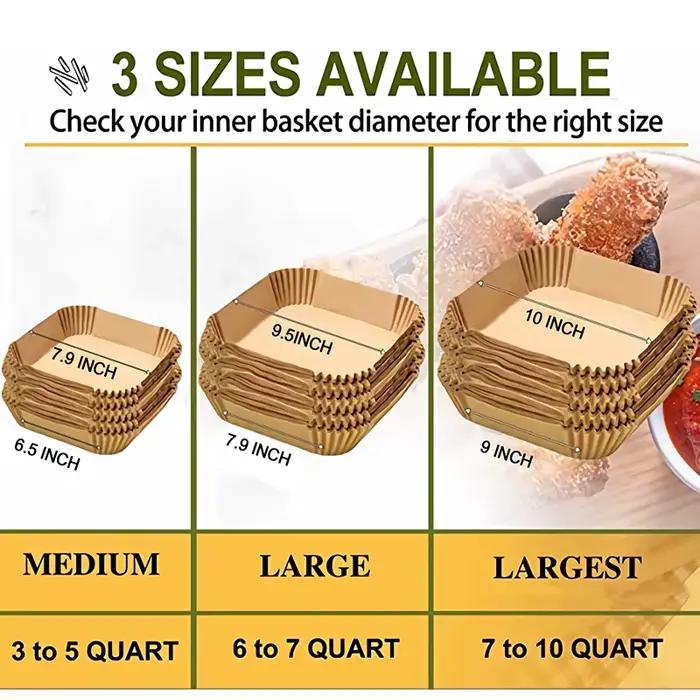 Papier Sulfurisé Jetable Pour Friteuse À Air Tapis Antiadhésif Carré Et Rond Disposible En Six Couleurs Pour Micro-Ondes Et Appareils De Cuisson Occasions Spéciales