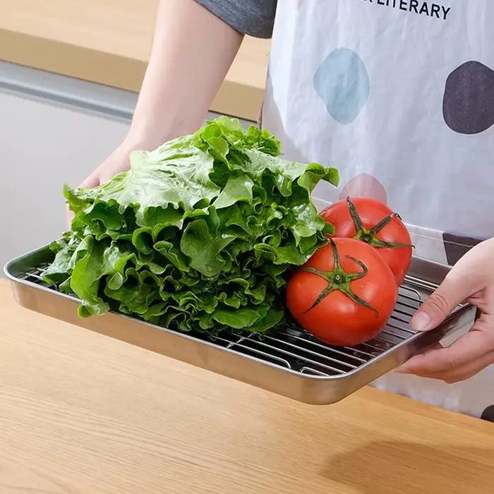 Plateau de cuisson en acier inoxydable avec support métallique