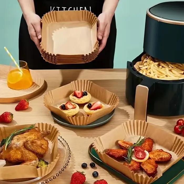 50 paquets de papier antiadhésif pour friteuse à air