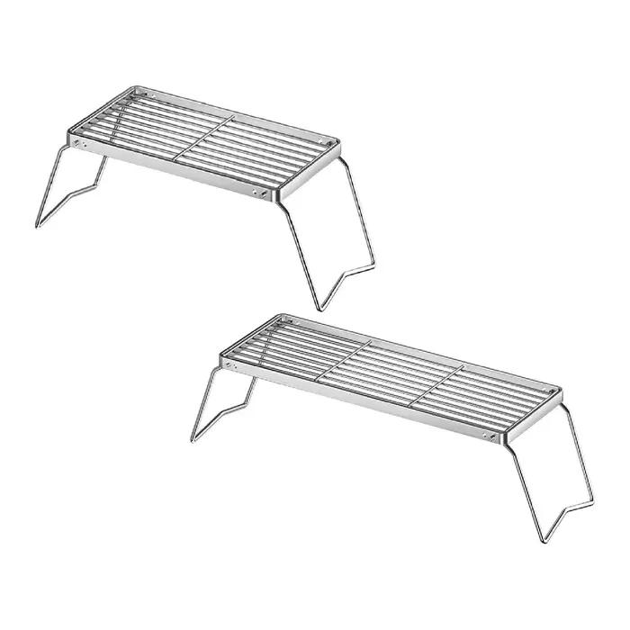 Grille de feu de camp pliante compacte légère multi-usage pliable