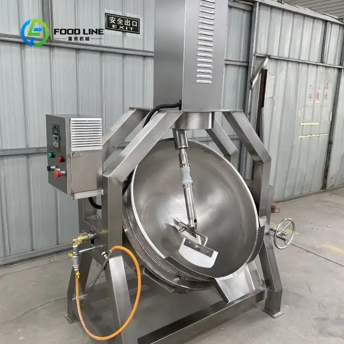 Wok planétaire sur mesure en acier inoxydable de grande taille pour la cuisson du porc et des champignons à la sauce