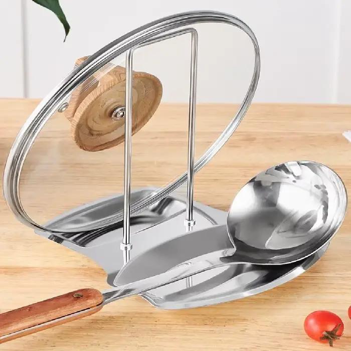 Support de rangement multifonctionnel en acier inoxydable pour couvercles de casseroles et ustensiles de cuisine organisationnelle élégante et pratique pour la maison et les occasions spéciales