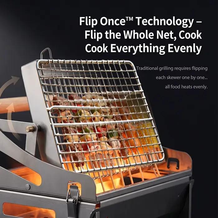 360 ° Barbecue pliable multifonctionnel pour le camping en plein air