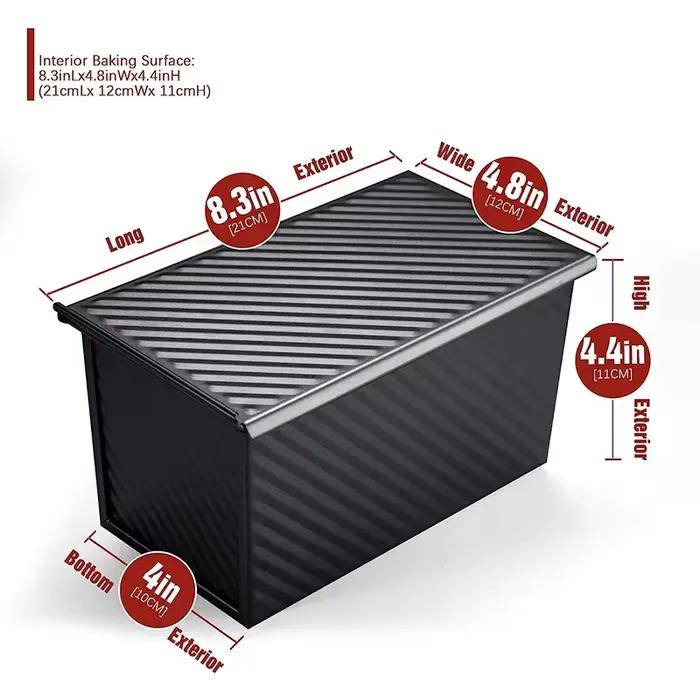 Poêle à pain avec couvercle rectangulaire antiadhésive