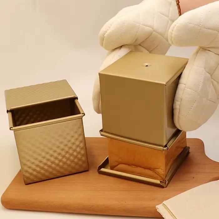 Moule à Pain Antiadhésif avec Couvercle, Mini Cube d'Eau, Carré, 10cm 6cm