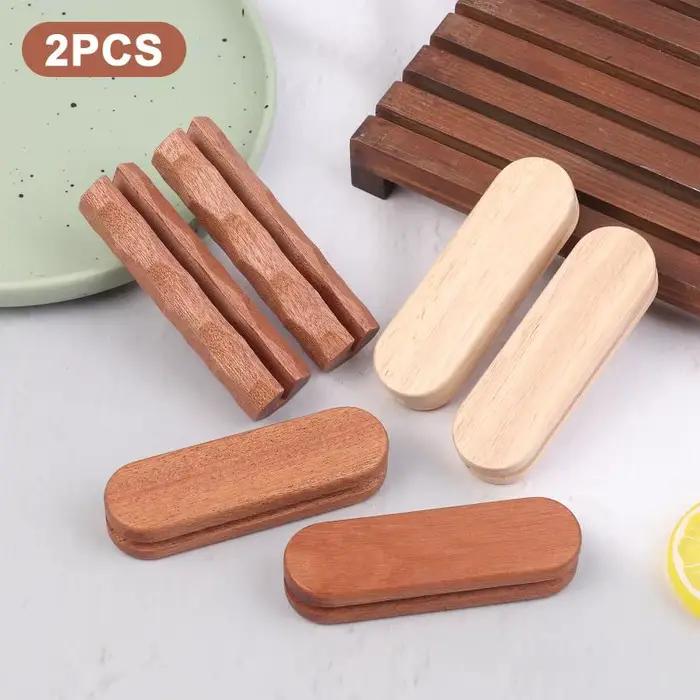 Ensemble de 2 poêles à griller avec poignée Sapele isolée anti-brûlure pour le saut et la préparation de la sauce