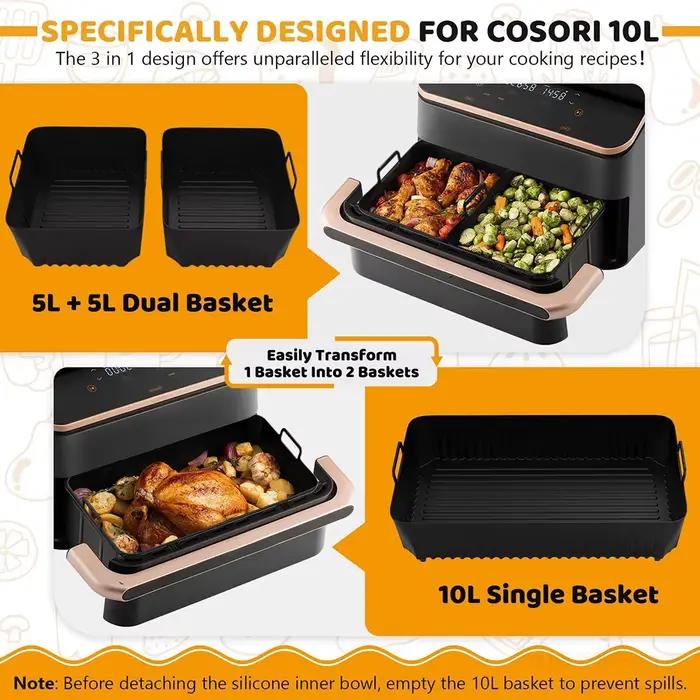 Moule en Silicone pour friteuse à Air chaud Cosori Twinfry 10L-insertion