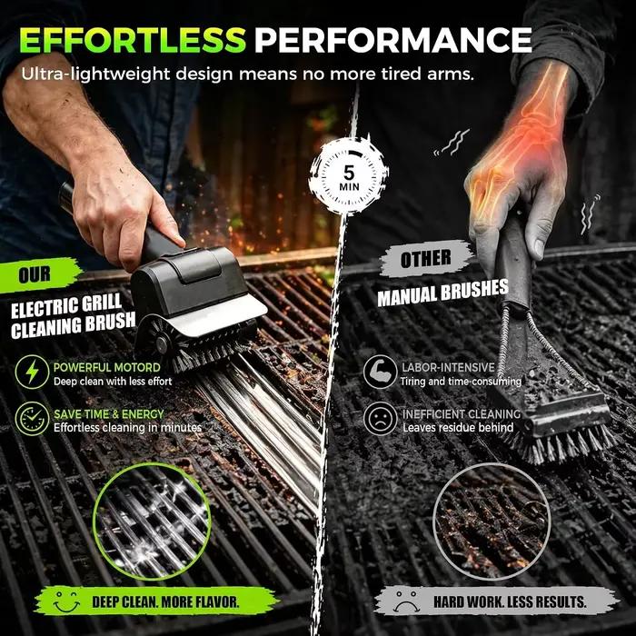 Brosse de nettoyage électrique portable pour barbecue