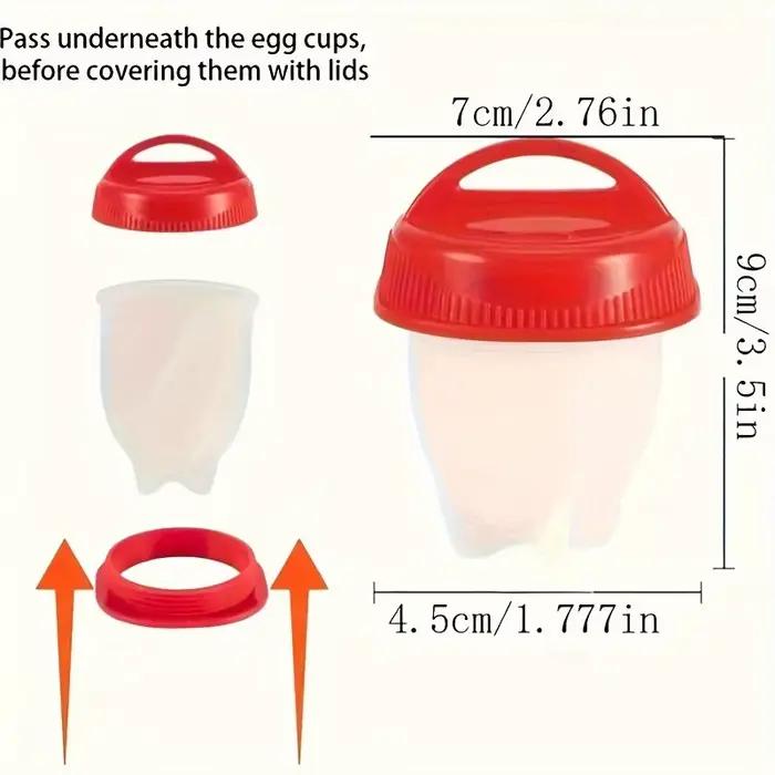 Poachers à œufs en silicone de 6 pièces – Tasses de cuisson antiadhésives résistantes à la chaleur