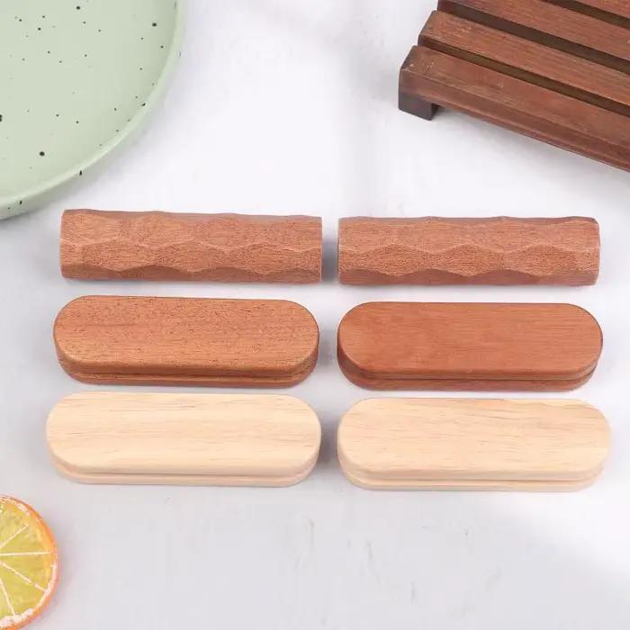 Ensemble de 2 poêles à griller avec poignée Sapele isolée anti-brûlure pour le saut et la préparation de la sauce