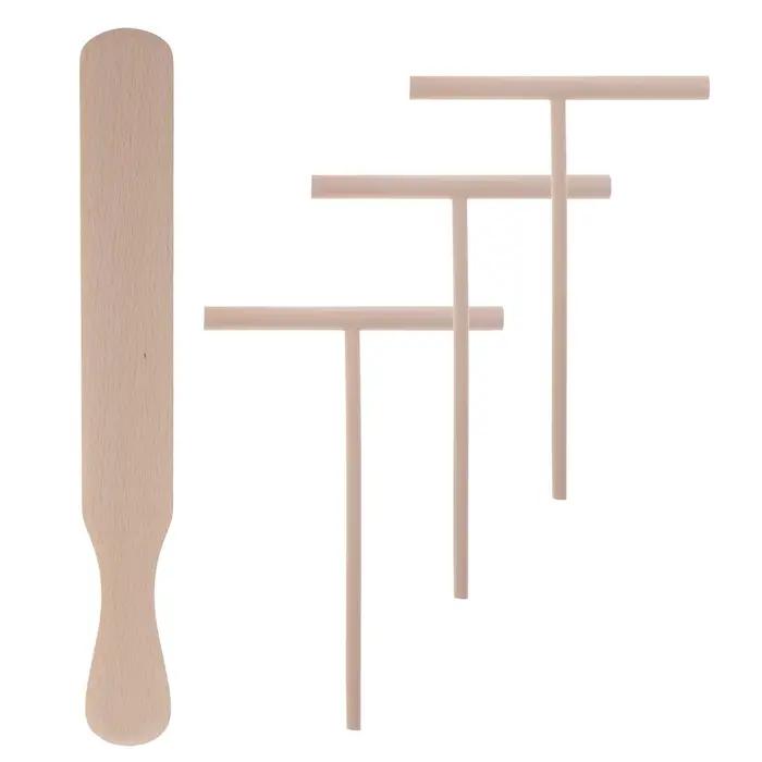 Ustensiles de cuisine professionnels épandeur de crêpes spatules en bois hêtre pour crêpes gaufres pancakes occasions spéciales