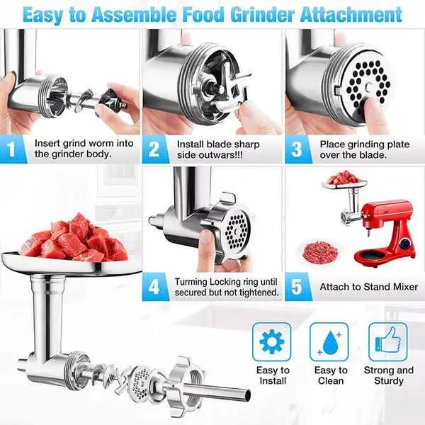 Pour PHISINIC & KitchenAid batteur sur socle hachoir à viande accessoires métal